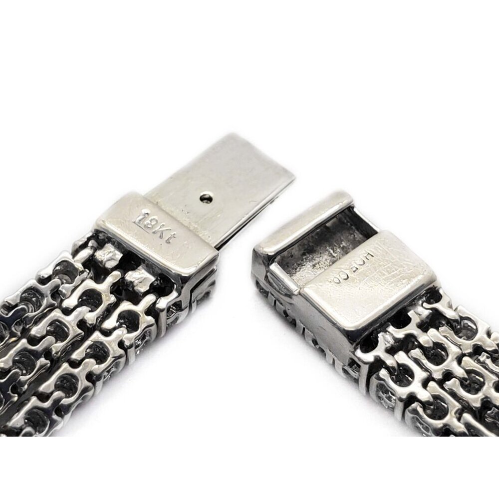 Hearts On Fire 6.93 ctw Natural Diamond Triple Strand Bracelet 18k White Gold - Picture 7 of 10